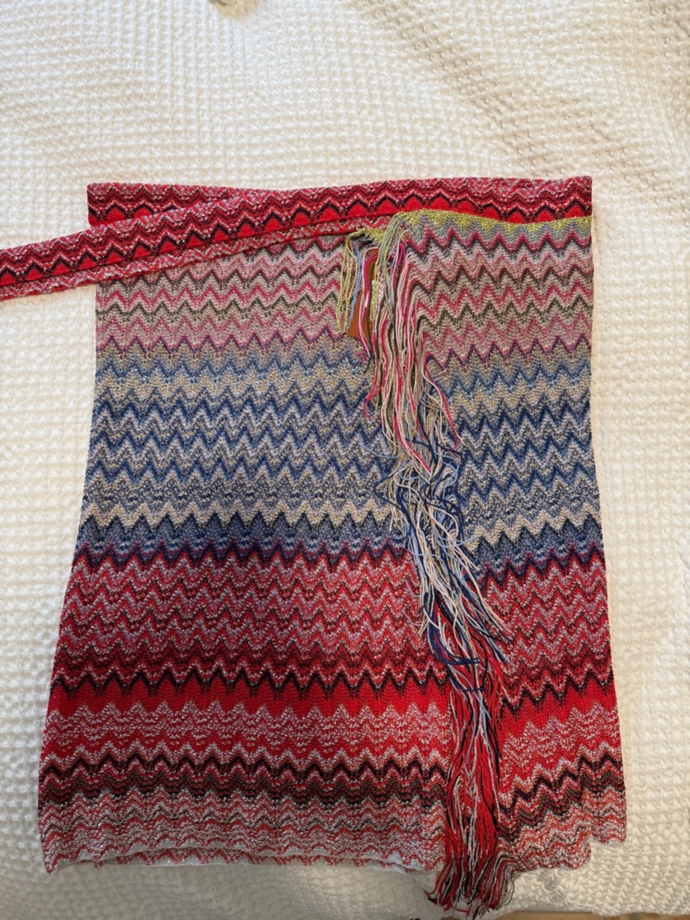 Missoni Multicolor Zigzag Knit Swim Coverup - Red, Blue, Pink